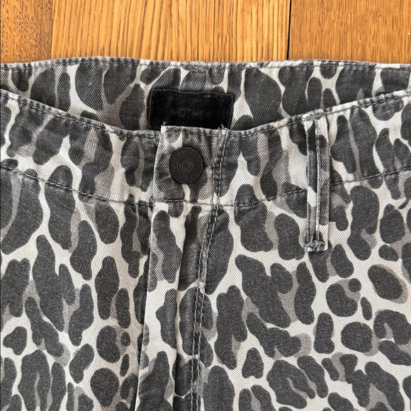Mother The No Zip MisFit Jungle Eyes Leopard Print Joggers with Red Pink Stripe - Picture 3 of 9